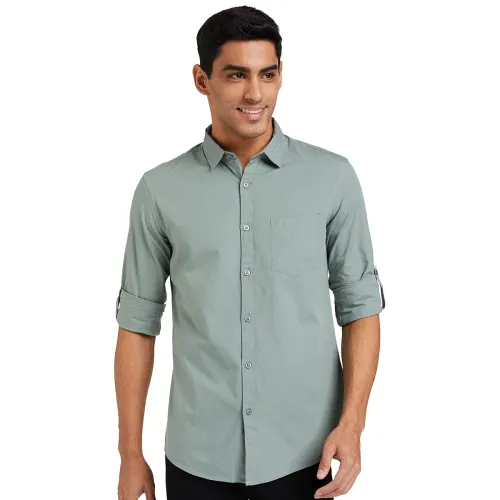 Image of Symbol Men's Cotton Plain Full-Sleeve Casual Shirt