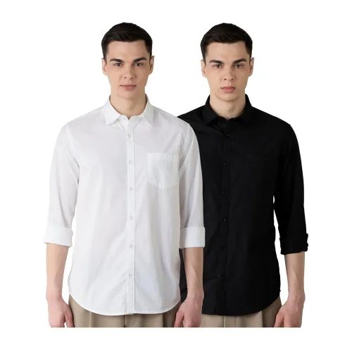 Image of Amazon Brand - Symbol Men's Cotton Shirt | Casual | Plain | Full Sleeve | Summer
