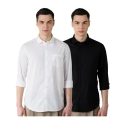 Amazon Brand - Symbol Mens Cotton Shirt | Casual | Plain | Full Sleeve | Summer