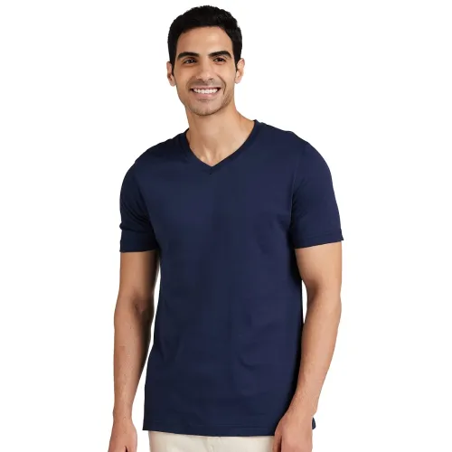 Image of Amazon Brand - Symbol Men's Cotton Solid V-Neck Regular Fit T-Shirt