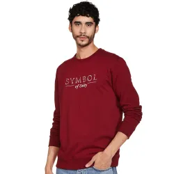 Amazon Brand - Symbol Men's Crew Neck Sweatshirt (SY-A22-SW-02_Vintage Maroon_XL)