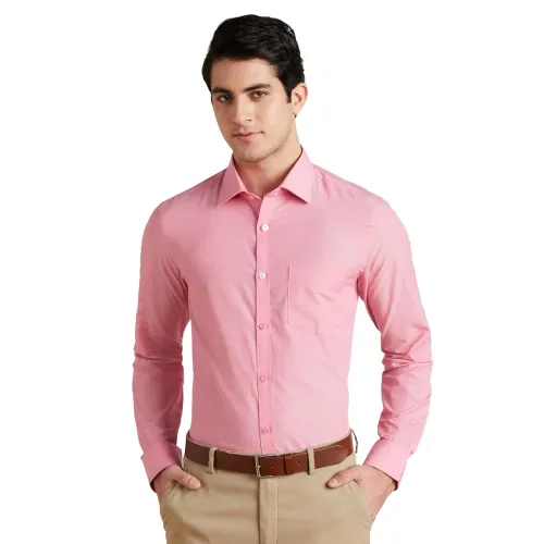 Image of Amazon Brand - Symbol Men's Solid Cotton Slim Fit Formal Shirt | Plain | Full Sleeve
