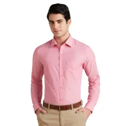 Amazon Brand - Symbol Mens Solid Cotton Slim Fit Formal Shirt | Plain | Full Sleeve
