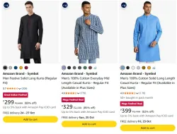 Amazon Brand - Symbol Mens Kurta at minimum 70% Discount