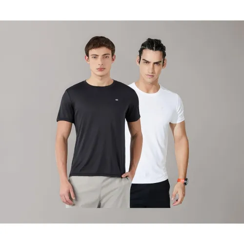 Image of Amazon Brand - Symbol Men's Solid Active Regular Fit Sports T-Shirt | Round Neck