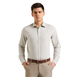 Amazon Brand - Symbol Men's Solid Cotton Slim Fit Formal Shirt | Plain | Full Sleeve