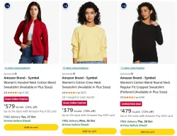 Amazon Brand - Symbol NEWPORT Women Sweatshirt at minimum 72% Discount