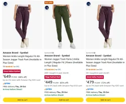 Amazon Brand - Symbol Pivl Solid Women Trackpant at minimum 67% Discount