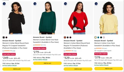 Image of Amazon Brand - Symbol Sweatshirts & Hoodies at minimum 71% Discount