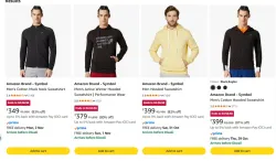 Amazon Brand - Symbol Sweatshirts & Hoodies at minimum 60% Discount