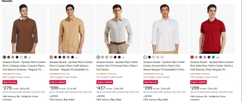 Image of Amazon Brand - Symbol T-shirts, Polos & Shirts at minimum 81% Discount