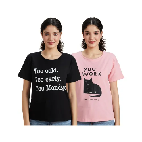 Image of Amazon Brand - Symbol Women Cotton Stretch Regular Fit Round Neck Half Sleeve T-Shirt