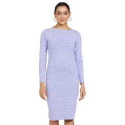 Amazon Brand - Symbol Womens Blend Cotton Stretch Bodycon One Piece Midi Length Dress