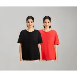 Amazon Brand - Symbol Womens Graphic Cotton Stretch Half Sleeve Round Neck Oversized Loose Fit T-Shirts