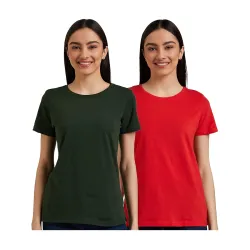Amazon Brand - Symbol Womens Solid Cotton Half Sleeve T-Shirt (Po2)