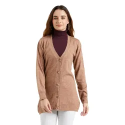 Symbol Women V-Neck Acrylic Cardigan Sweater
