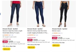 Amazon Brand - Symbol Womens Jeans Minimum 80% Discount