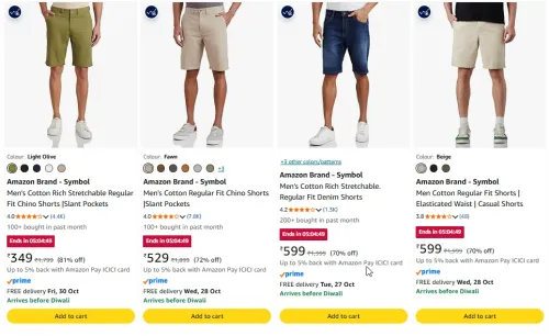 Image of Amazon Brand - Symbol shorts at minimum 70% Discount