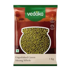 Amazon Brand - Vedaka Unpolished Green Moong Dal 