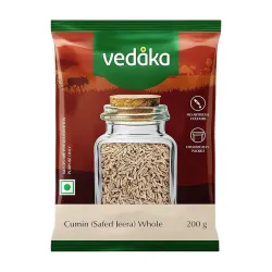 Amazon Brand - Vedaka Cumin (Safed Zeera) Whole | 200 g | Jeera Seeds | No Artificial Colours & Preservatives