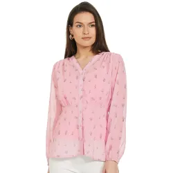 Amazon Brand - Eden & Ivy Women's Georgette V-Neck Long Sleeve Regular Fit Shirt Top (Available in Plus Sizes)