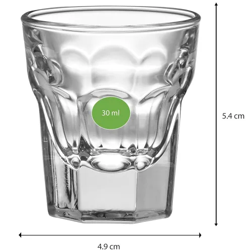 Image of Amazon Brand - Solimo Alissa Shot Glass Set, 30ml, Set of 6