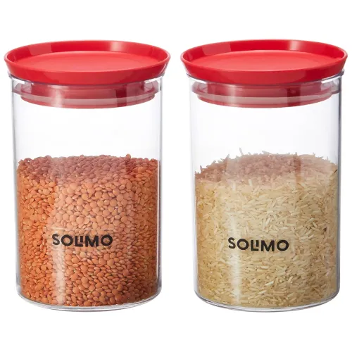 Image of Amazon Brand - Solimo Plastic Storage Jar and Container Set, So2