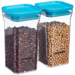 Amazon Brand - Solimo Plastic Storage Jar and Container Set, So2, 1100ml