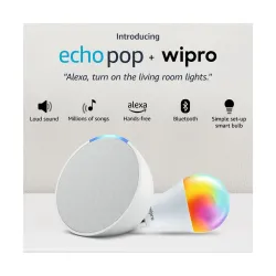 Amazon Echo Pop & Wipro Smart Bulb Combo