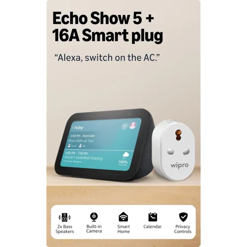 Image of Amazon Echo Show 5 with Wipro Smart Plug