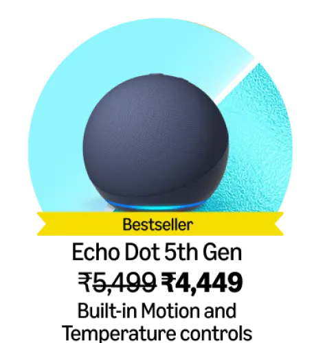 Image of Amazon Echo Dot (5th Gen) Speaker @ ₹4449 on Amazon Prime Day Sale