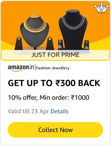 Image of Amazon Fashion Jewellery Reward: Up to ₹300 Cashback