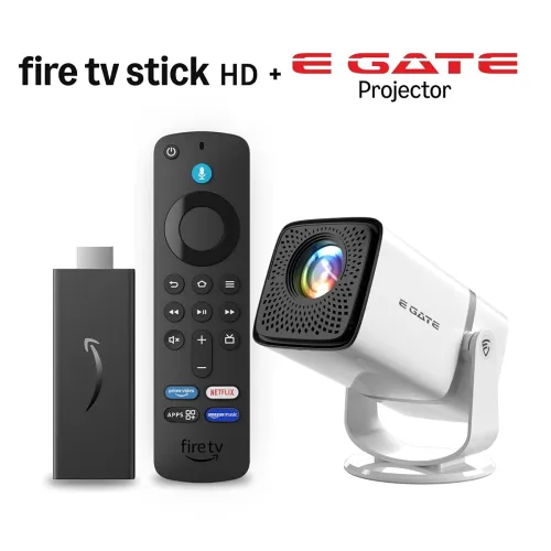 Image of Amazon Fire TV Stick HD and E GATE Atom 3X Projector Combo