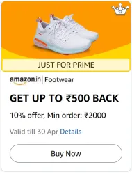 Amazon Footwear Rewards: Up to ₹500 Cashback for Order above ₹2000