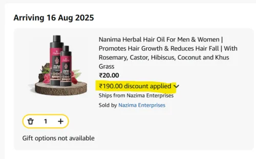 Image of Amazon Loot: Nanima Hearbal Oil @ ₹20 | MRP: ₹500
