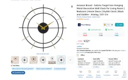 Amazon Brand - Solimo Target Iron Hanging Metal Decorative Wall Clock