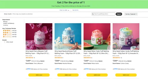 Image of Amazon offer : Buy any 2 for price of 1