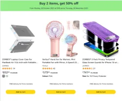 Amazon Offer : Buy 2 item Get 50% Extra Discount