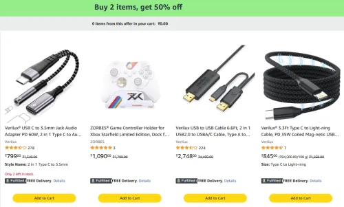 Image of Amazon Offer: Buy 2 Items & Get 50% Extra Discount