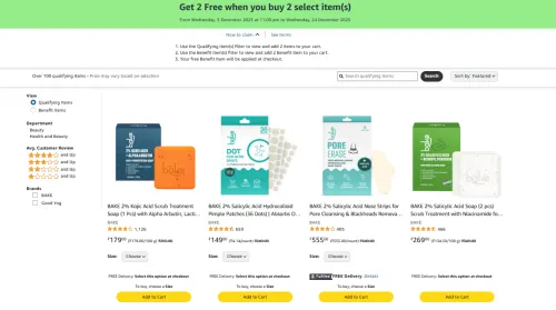 Image of amazon offer : Buy any 2 Items & get 2 free 