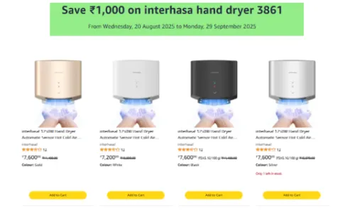 Image of Amazon Offer : Extra Save ₹1000 on hand dryer 
