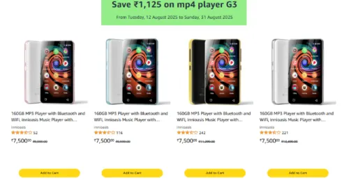 Image of Amazon Offer : Extra Save ₹1125 on MP3 Music Player 