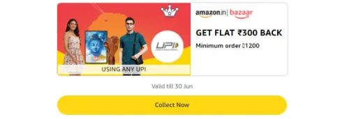 Image of Amazon Offer: Flat ₹300 Cashback on Amazon Bazaar 