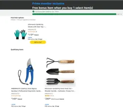 Amazon Offer : Free bonus item when you buy 1 select item Gardening Tool