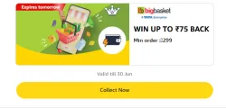 Amazon Offer: Upto ₹75 Cashback on BigBasket Orders 