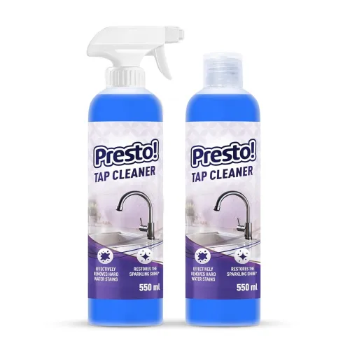 Image of Amazon Brand - Presto! Tap Cleaner | 1.1 L | 550 ml x Pack of 2 | Removes Hard Water Stain | Restores Sparkling Shine | 