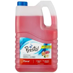 Amazon Brand - Presto! Disinfectant Surface & Floor Cleaner, (Floral) - 5 Ltr | Kills 99.9% Germs | Suitable for Bathroom & Floor surfaces like ceramic, marble, granite, mosaic etc.