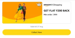 Amazon Rewards : Flat ₹200 Cashback on Clothing & Footwear