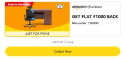 Amazon Rewards : Flat ₹1000 Cashback on Furniture