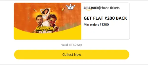 Image of Amazon Rewards : Flat ₹200 Cashback on Movie Tickets